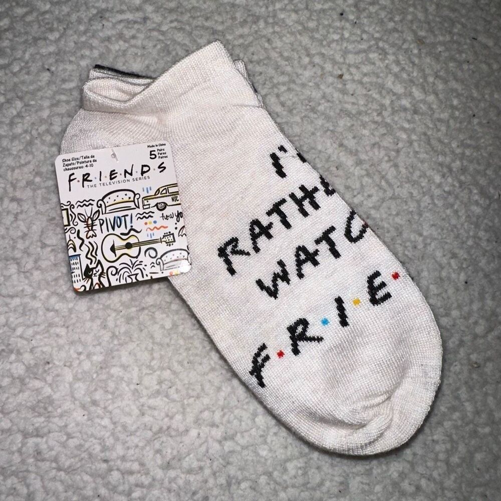 FRIENDS The TV Show Icon Ankle Socks Pack of 5 Pairs Colorful EUC